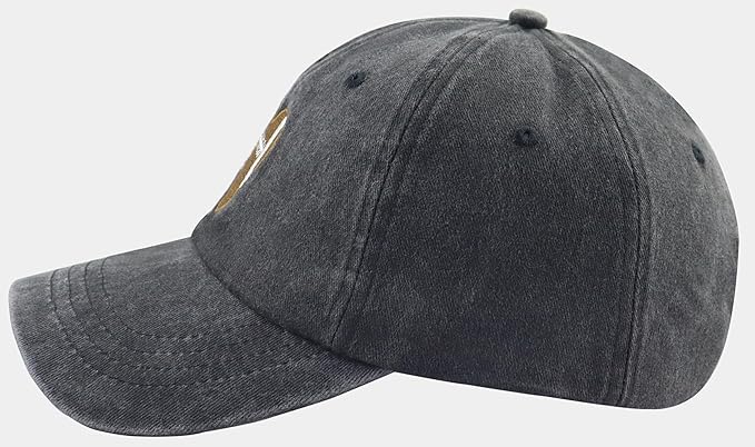 Football Heart Hat for Men Women, Adjustable Cotton Embroidered Heart Football Baseball Cap