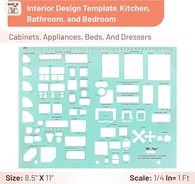 Mr. Pen- House Plan, 3 Pack, Interior Design and Furniture Templates, Drafting - Image 4