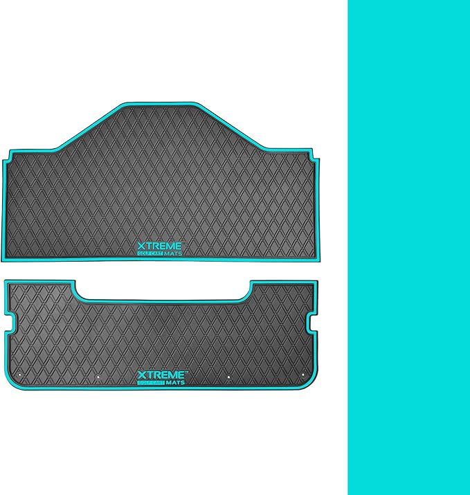 Xtreme MATS Evolution D5 Golf Cart Floor Mat Set - Rubber Double Diamond Design - Fits DMAX, D5, 2+2, 4F, 6F, Including Evolution Maverick and Ranger Trims
