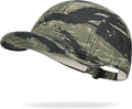 CLAPE Camo Short Brim Baseball Cap for Men, Low Profile 5 Panel Camper Hat Breathable Cotton Summer Outdoor Cool Running Hat