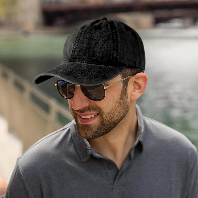 Edoneery Men Women Baseball Cap-Low Profile Adjustable Washed Cotton Golf Dad Hat