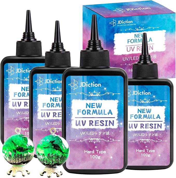 JDiction 400g UV Resin, New Formula Crystal Clear UV Resin Solar Cure Sunlight by JDiction
