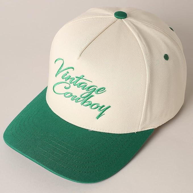 MIRMARU Two-Tone Vintage Canvas Trucker Hats for Men & Women, Adjustable Size Baseball Caps with Trendy Embroidered Design