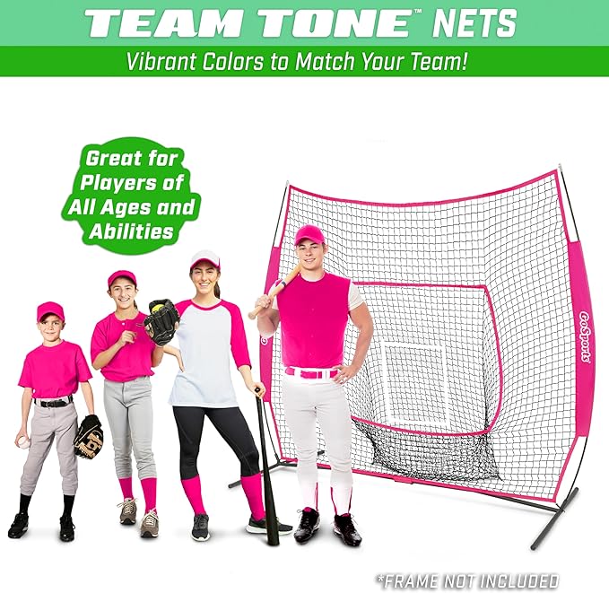 GoSports Replacement 7 x 7 ft Baseball Net - NET ONLY - Frame NOT Included - Choose Your Color