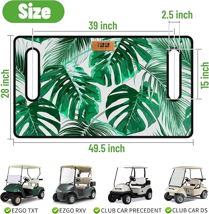 10L0L Golf Cart Seat Covers Compatible with EZGO TXT/RXV & Club Car DS/Precedent, Non-Slip Golf Cart Towel for 2/4 Person Seats, Universal Accessories for Seat Blanket (50 x 30 Inches)-Leaf Blanket