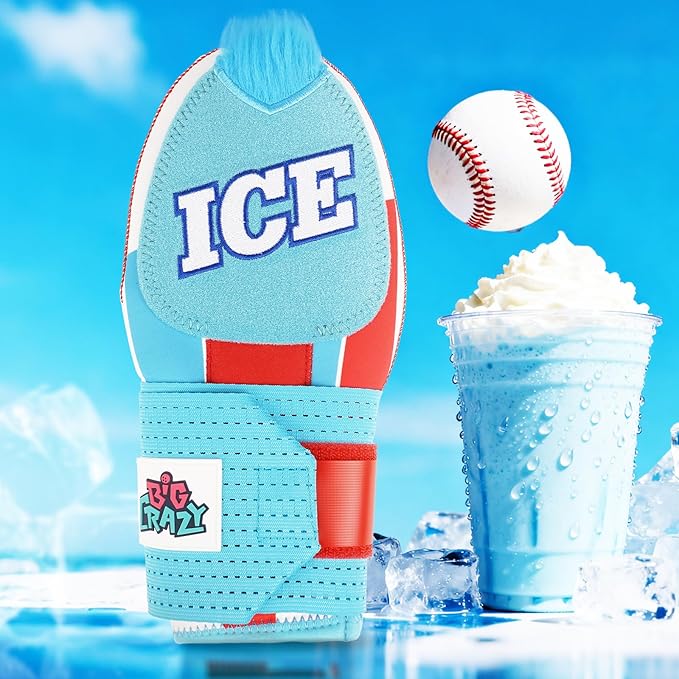 Big Crazy Baseball Sliding Mitt Youth and Adult, Drippy Drip Accessory, Flexible Breathable Durable, Funny Design Beer Bear Ice Cream Cow