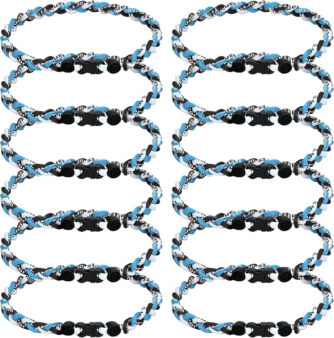12Pack Baseball Necklaces for Boys, 18inches Braided Rope Tornado Titanium Sports Necklaces, Ideal for Baseball Team Gifts, Party Favors, Baseball Accessories Drip，Multi-Color