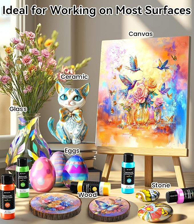 52 PCS Metallic Acrylic Paint Set - Image 5