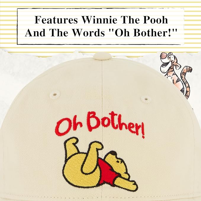 Disney Winnie The Pooh Dad Hat, Adjustable Cotton Baseball Cap with Curved Brim