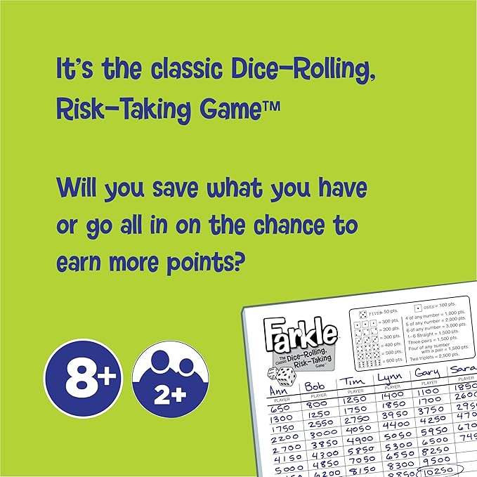 Farkle Classic Dice Games – Kids, Family Games, Travel Game, Adult Games - Image 3