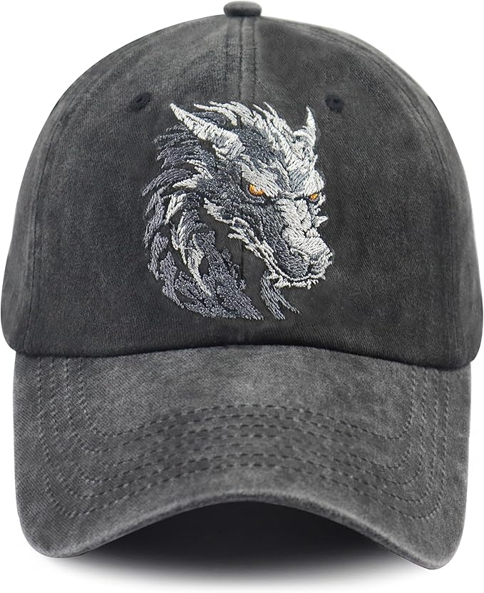 Unisex Adjustable Animal Hat for Men Women, Classic Cotton Wild Animals Embroidered Baseball Cap