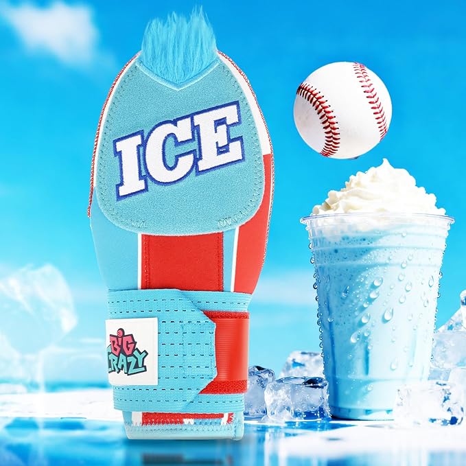 Big Crazy Baseball Sliding Mitt Youth and Adult, Drippy Drip Accessory, Flexible Breathable Durable, Funny Design Beer Bear Ice Cream Cow