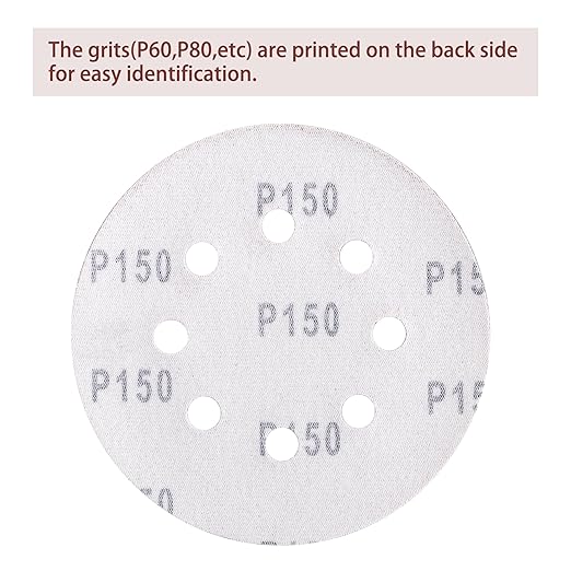 150pcs 150 Grit Sanding Discs, 5-Inch 8-Hole Sandpaper, - Image 5