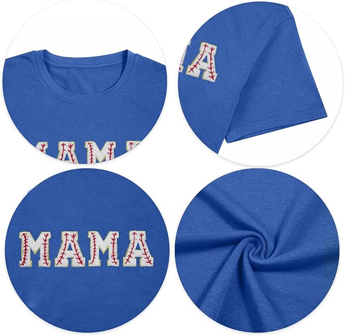 Baseball Mom Shirt Women Baseball Shirt Oversized Chenille Game Day Tops Sports Fan Gift Clothes