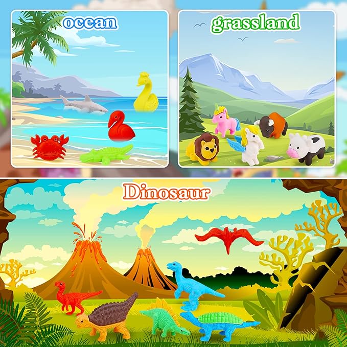 80Pcs Animal Erasers Kids Desk Pets Pencil Erasers 3D Puzzle Eraser Bulk Fun - Image 5