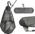 BUNX Best Golf Towel - Sponge Club Scrubbing Pad with Quick Release Magnetic Tablet - Patent Pending Premium Golf Accessories - Microfiber Club Cleaner (Sandy Breakfast Club CAMO & Orange)