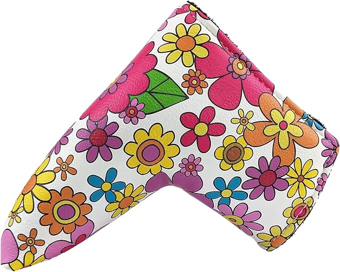 Foretra Driver Headcover Golf Club Covers Blade Mallet Putter Cover Alignment Stick Holder Hybrid Fairway Wood Head Cover Flower Pattern Novelty Golf Accessories for Most Brands