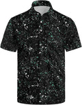 Golf Polo Shirts for Men Funny Print Short Sleeve Golf Shirts Performance Golf Polos