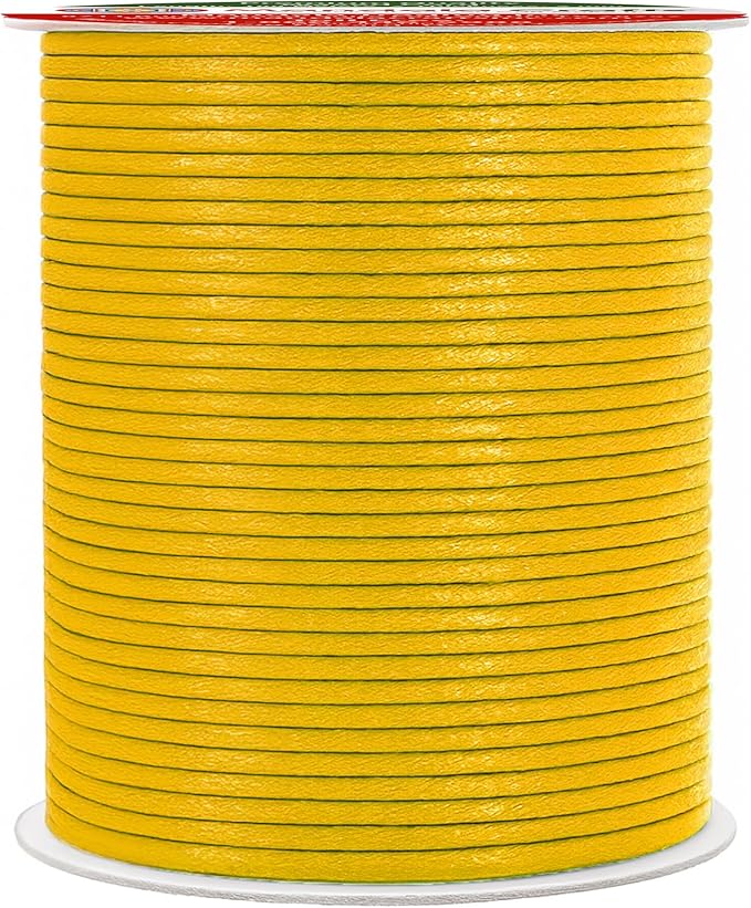 Mandala Crafts 2mm 109 Yards Mustard Yellow Cotton Waxed Cord by MandalaCrafts