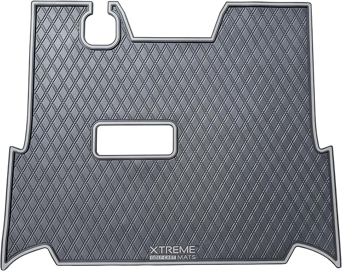 Xtreme MATS for StarEV Sirius Full Coverage Double Diamond Rubber Golf Cart Floor Mat - Fits Star Sirius Models Only - Overlay Protective Floor Liner Accessory for Golf Carts (Grey Trim)
