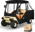 10L0L Golf Cart Driving Enclosure for Club Car DS, 2+2 Passenger Short Roof, Waterproof Windproof Heavy Duty 600D Rain Cover with 4-Sided Clear Windows & Durable Door Zipper, All-Weather Protection