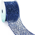 CT CRAFT LLC Sparkling Glitter Mesh Wired Ribbon 2.5" x 10 Yards Blue Navy by CTCRAFTLLC