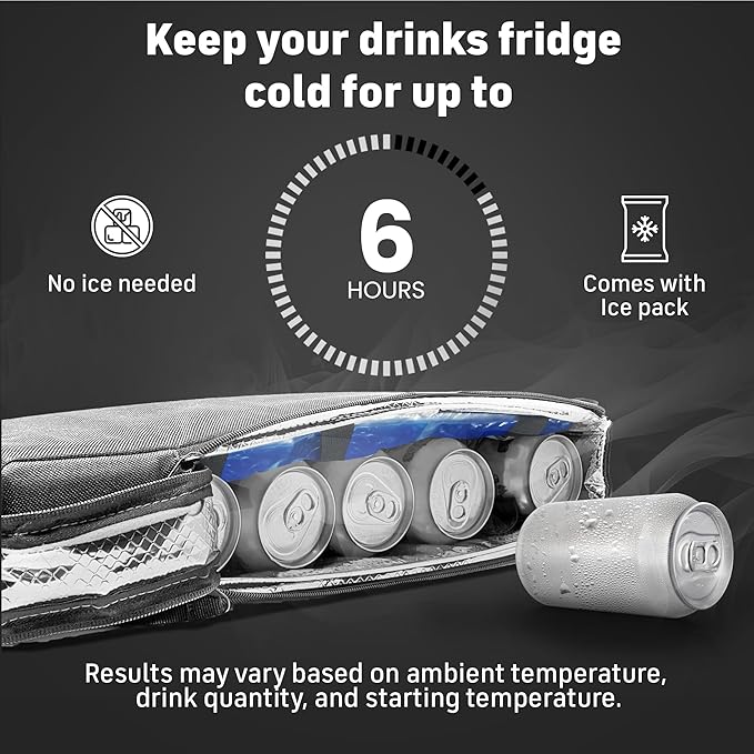 Frostbox Golf Bag Cooler with Ice Pack | Insulated 6-Can Beer Sleeve | Stays Cold for Hours Discreet Hidden Design - Fits in Golf Bag