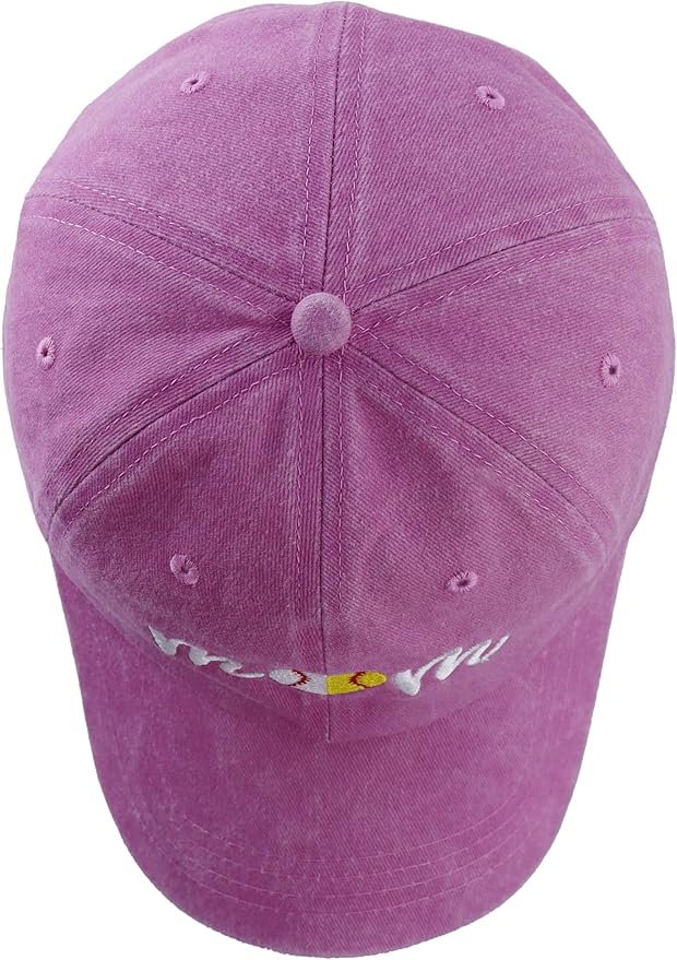 Mom Baseball Softball Half Heart Hat for Women, Funny Cotton Embroidered Soccer Football Mama Baseball Cap