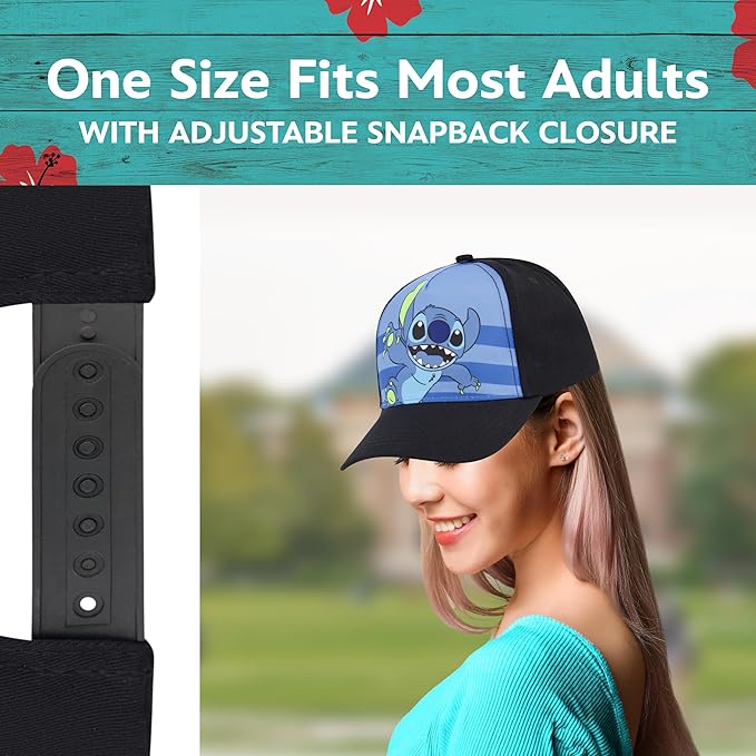 Disney Stitch Dad Hat, Adult Cotton Baseball Cap with Curved Brim