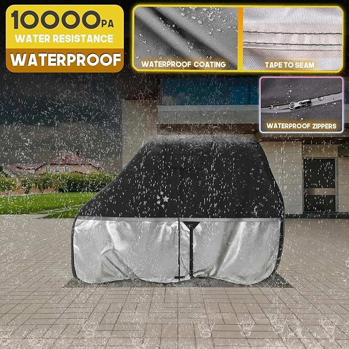 Waterproof Golf Cart Cover, Heavy Duty Marine Grade Fabric, Universal Fits for Most Brand 2/2+2/4+2 Passengers Yamaha, Honda, Club Car, EZGO Golf Cart