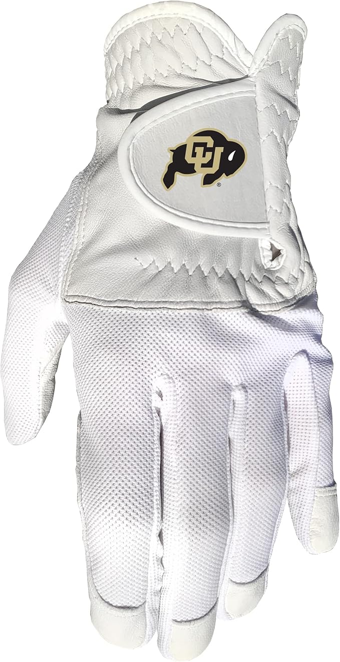Team Golf NCAA Men's Left Hand Golf Glove, For Right Handed Players, One Size, Includes Removable Double-Sided Magnetic Ball Marker