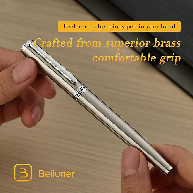 BEILUNER Luxury Fountain Pen Set, Solid 24K Gilded Medium Nib - Image 6