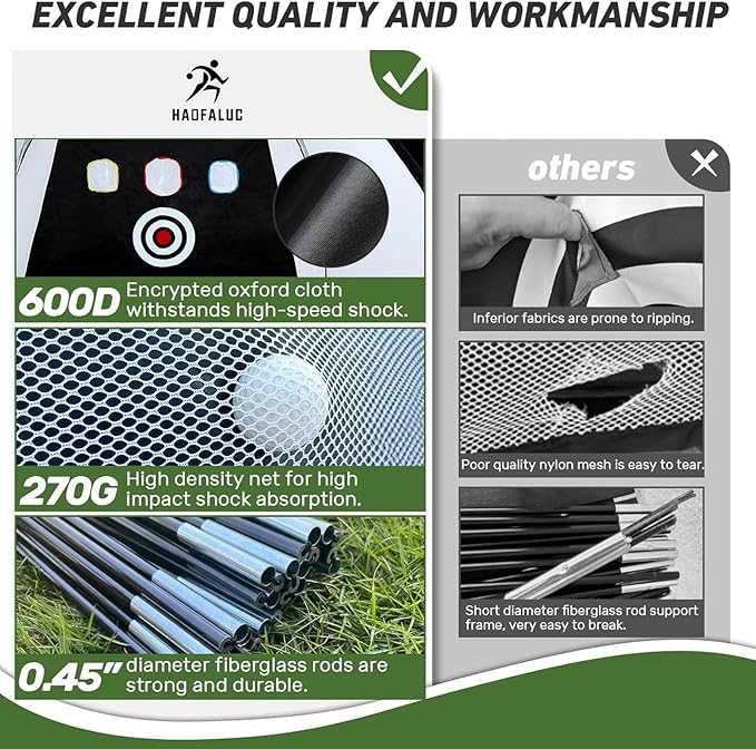 Golf Nets for Backyard Driving Real Golf Balls with Strike Zone Target - 10x7ft Heavy Duty Practice Net, Portable Golf Hitting Net for Outdoor/Indoor Training, Gifts for Men Dad Him and Golfer