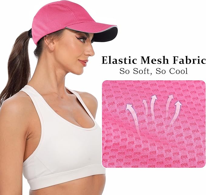 GADIEMKENSD Women's Race Day Running Cap Performance Mesh Hat - Excellent Ventilation, Lightweight, Reflective Safety