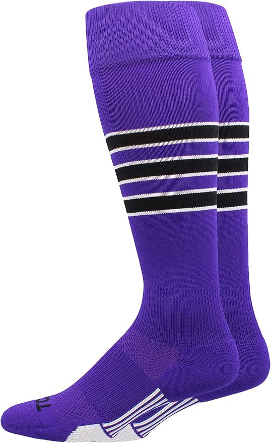 MadSportsStuff Softball Socks Baseball Socks | White & Team Colors | USA Made | Sizes for Girls, Youth Boys, Men & Women