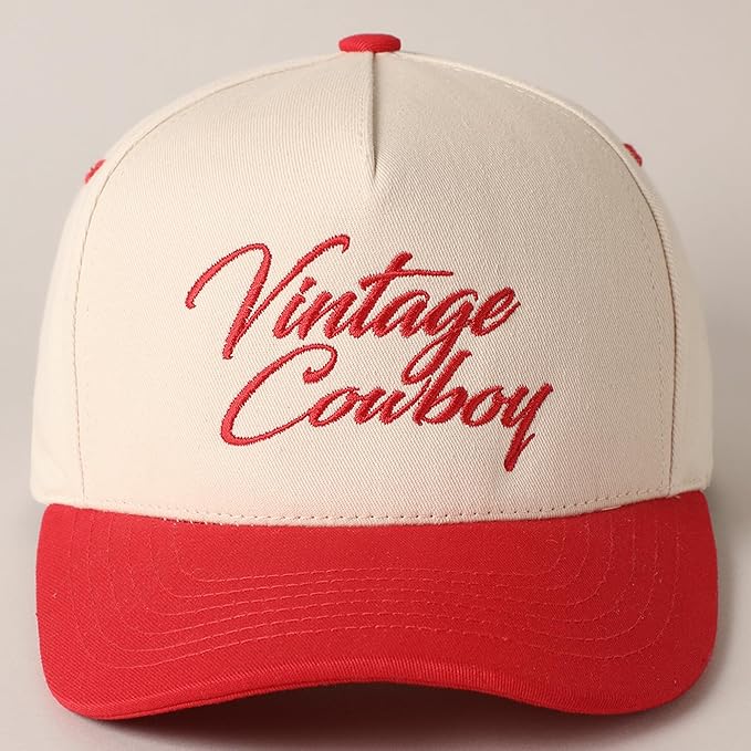 MIRMARU Two-Tone Vintage Canvas Trucker Hats for Men & Women, Adjustable Size Baseball Caps with Trendy Embroidered Design