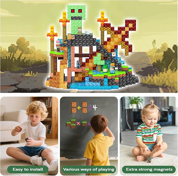 Magnetic Blocks Toys for Kids, Stacking Magnetic Tiles Toys for Kids Toddlers - Image 2