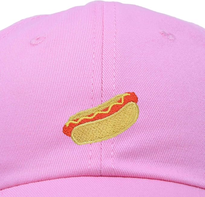 DALIX Hot Dog Hat Embroidered Mens Womens Baseball Cap