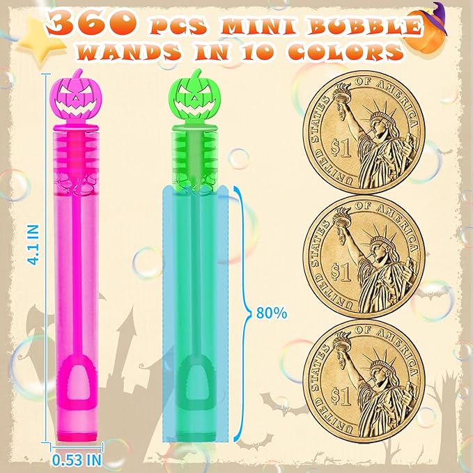 500 Piece Halloween Party Favor Bubbles, Halloween Bubble Wands Bulk - Image 5