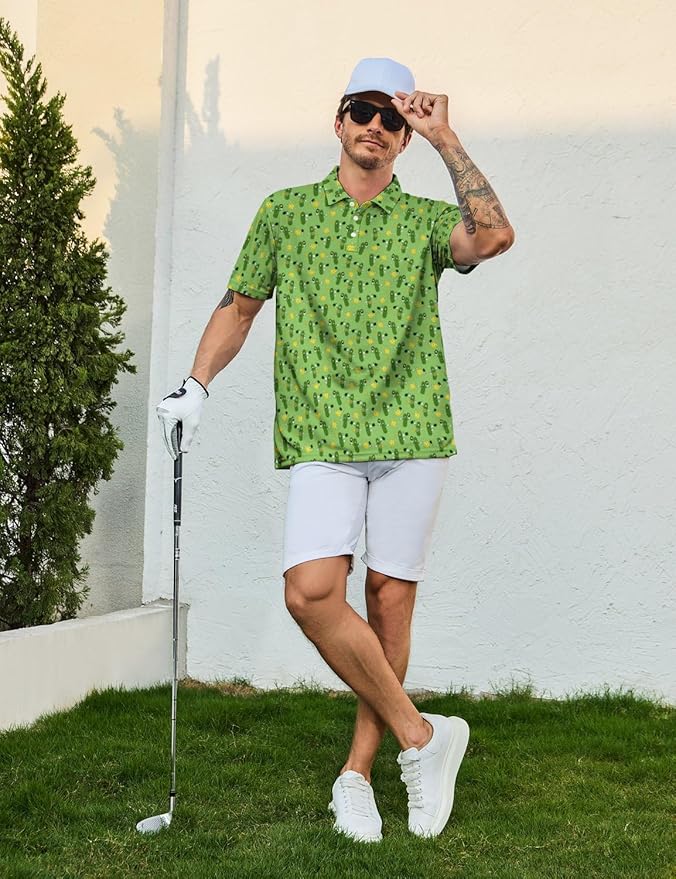 Mens Golf Shirts Golf Polo Shirts for Men Short Sleeve Polo Shirts Golf Gifts