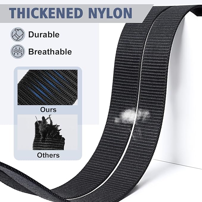 SANSTHS Nylon Ratchet Belts for Men 2 Pack, American Flag Slide Golf Belts 1 1/3", Tactical Work Web Belt 4th of July