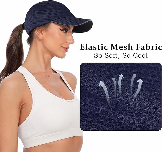 GADIEMKENSD Women's Race Day Running Cap Performance Mesh Hat - Excellent Ventilation, Lightweight, Reflective Safety