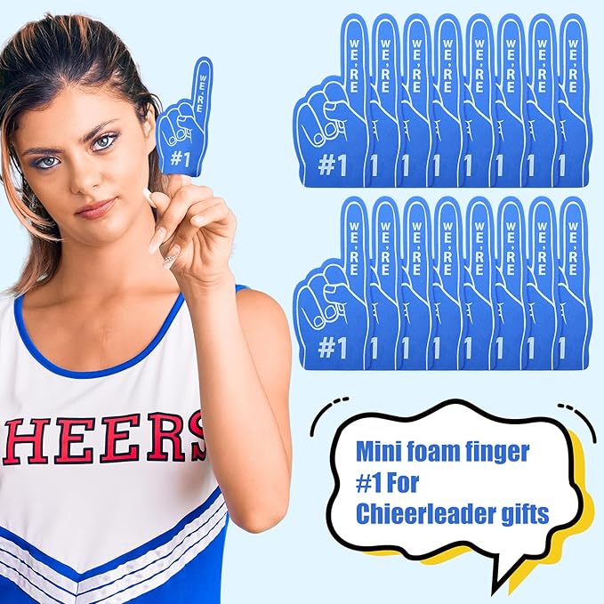 24Pcs Mini Foam Fingers Fan Baseball Party Favors We Are #1 Hand Fingers Accessories Football Sports Themed Party Team Supplies Gifts for Hockey Games Basketball Soccer Sport Events Birthday