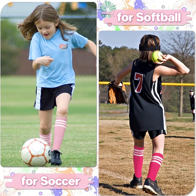 qikqik Toddler Soccer Socks Kids Soccer Socks Boys Baseball Sock Youth Football Sock Girls Softball Accessories Team Sports