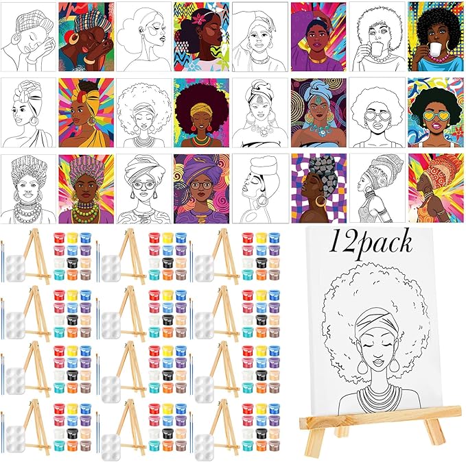 Zhanmai 12 Pack Pre Drawn Canvas by Zhanmai