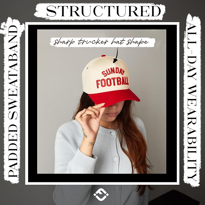 Funky Junque Trucker Hat Women Men 2-Tone Baseball Cap – Vintage Western Style Embroidered Snapback, Premium Cotton Blend