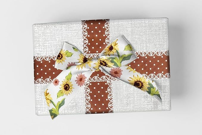 2 Rolls 10 Yard Thanksgiving Fall Wired Ribbon - Image 5