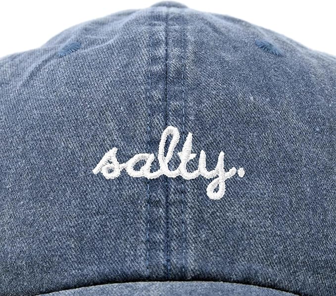 DALIX Salty Embroidered Cotton Beach Baseball Cap Adjustable Dad Hat Womens