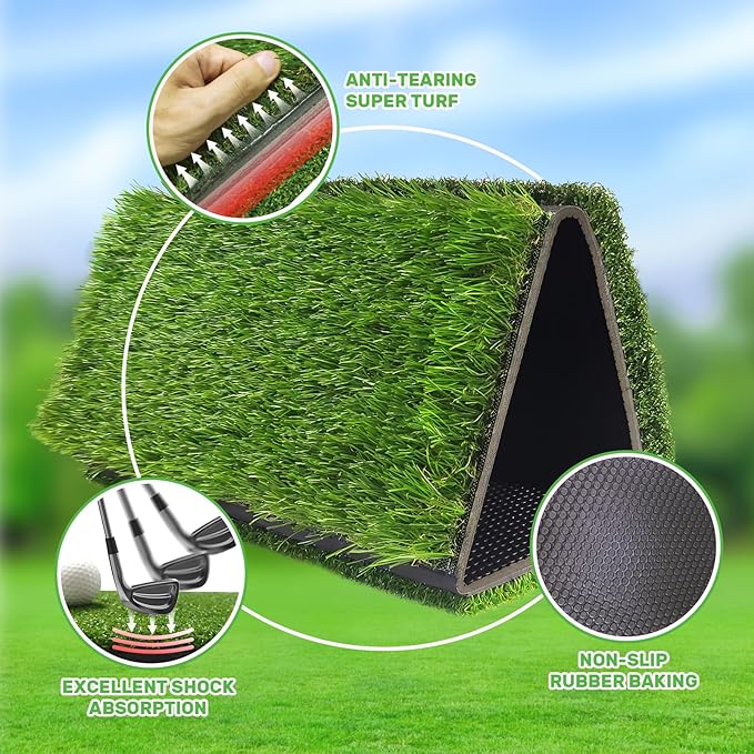 Golf Hitting Mat, Golf Training Mat for Swing Path Feedback Detection Batting,Extra Replaceable Golf Practice Mat, Golf Gifts for Men Women for Home Indoor Outdoor