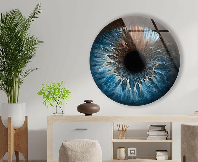 My Photostation.com 24'' Diameter Eye Round Blue Glass Wall Art Tempered Glass - Image 6